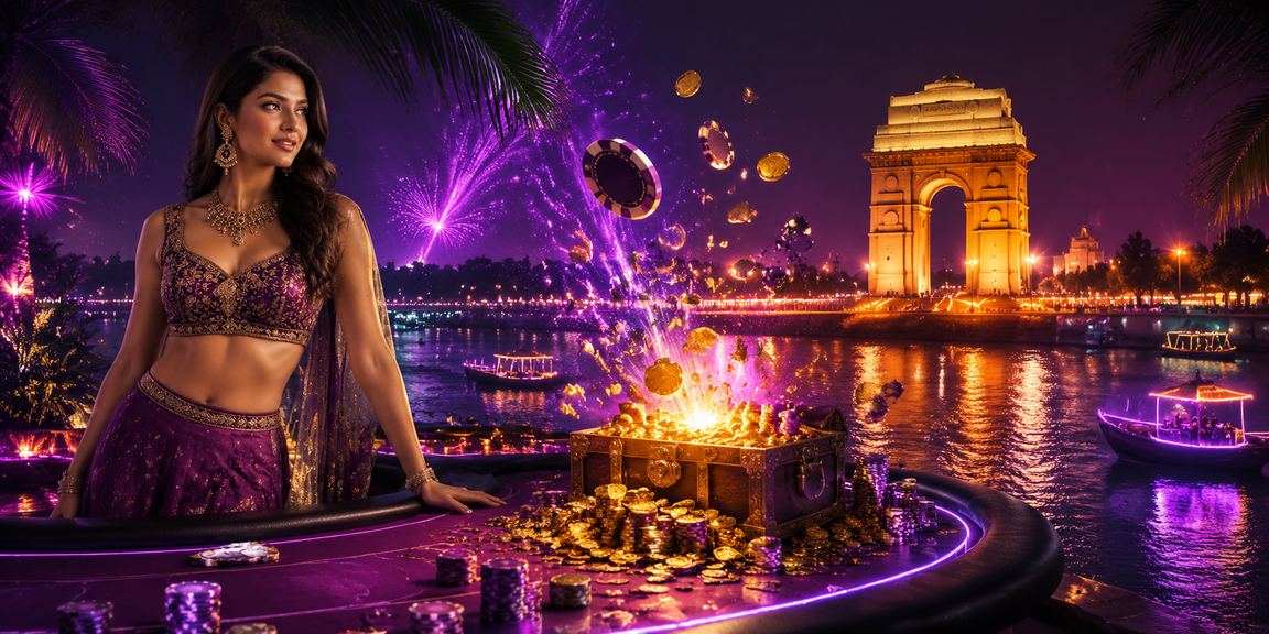 Casino style slot game with India Gate illustration for Delhi players