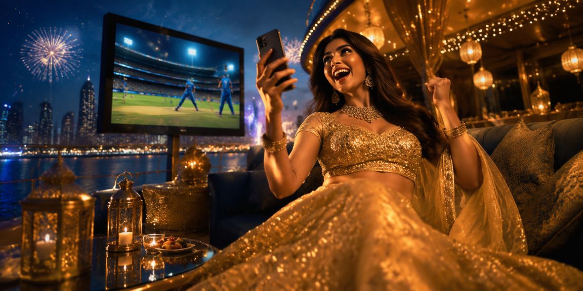 Live casino dealer welcoming player in Indian casino environment